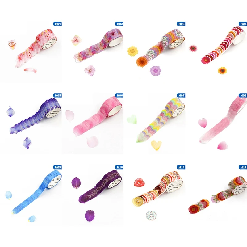 200 Pcs/цветочный сверток лепестки лента для скрэпбукинга Washi Стикеры липкий Бумага цветок Скрапбукинг дневник Бумага Стикеры s