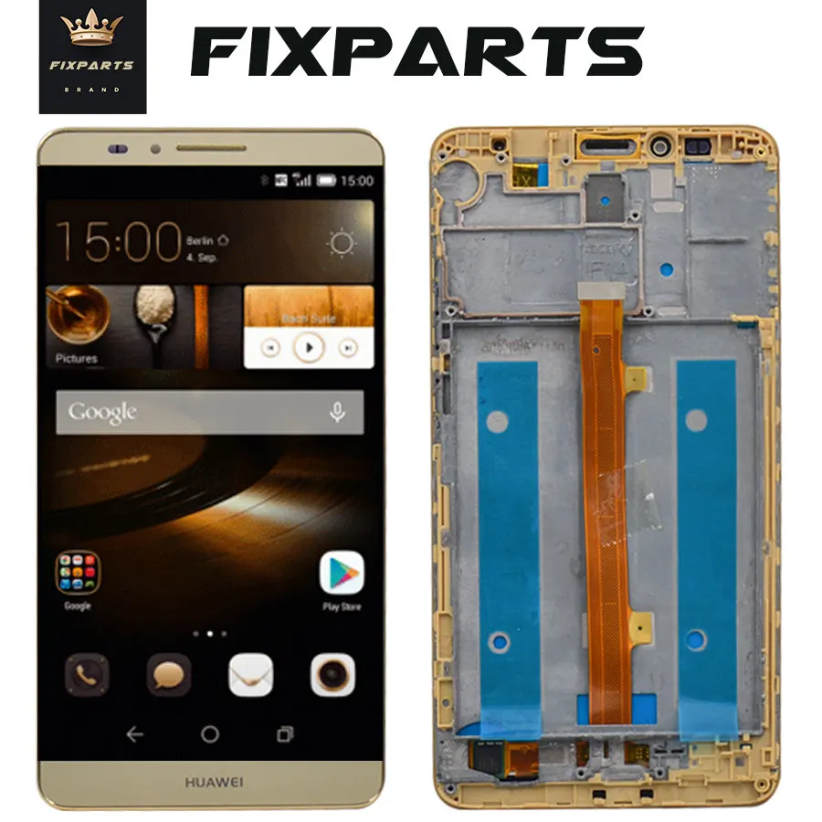 huawei mate 7 ЖК-дисплей+ кодирующий преобразователь сенсорного экрана в сборе запасные части экрана с рамкой для 6," huawei mate7 lcd