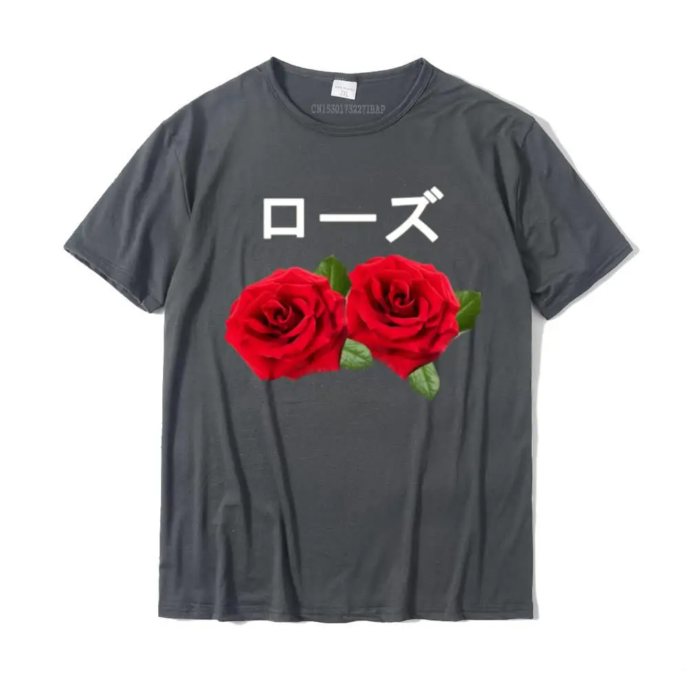 Gift Classic Short Sleeve Tops & Tees Summer Fall Crew Neck 100% Cotton Men's T-Shirt Classic T-shirts Brand New Vaporwave Rose with Japanese text Long Sleeve T-shirt Gift__MZ23652 carbon