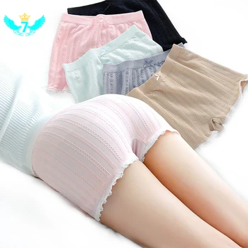 

1Pcs Safety Short Pants Women Lace Middle Waist Boyshorts Panties Anti-glare Safety Pants Underwear TOA