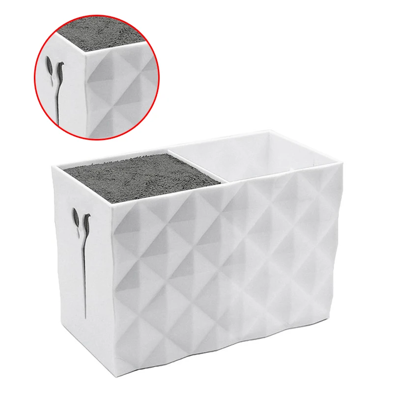 Best Double Row Scissors Storage Box Plastic Practical Clipper Box Barber Comb Scissors Inserting Rack White