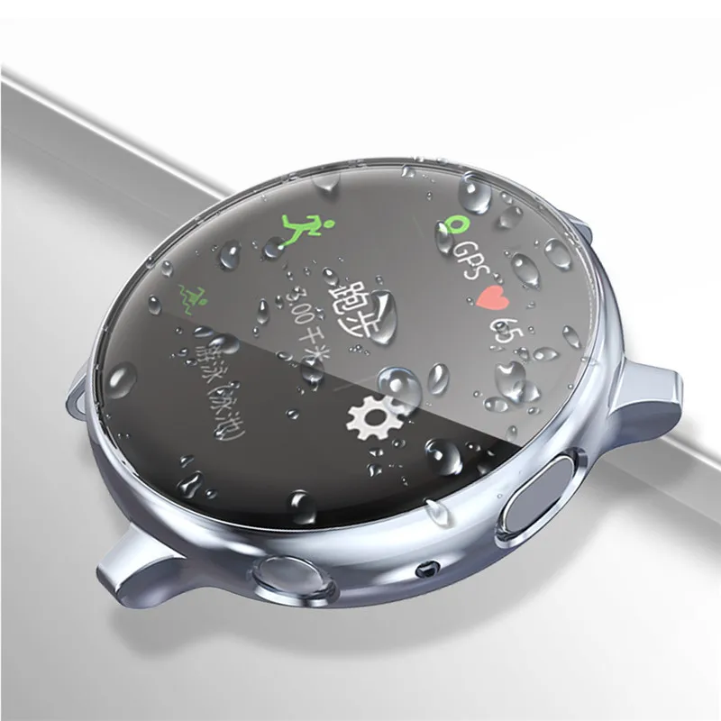 Защитный чехол для samsung galaxy watch active 2, силиконовый чехол для HD Watch, защитная крышка на весь экран, активная 40 мм, 44 мм