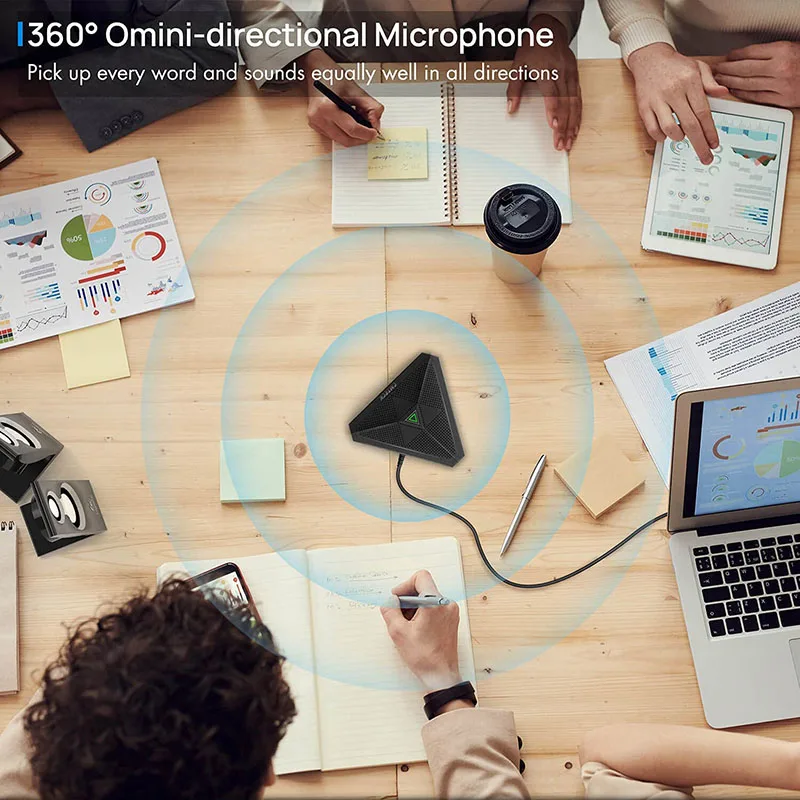 Microfone de Conferência Mudo com Indicador Desktop Computador Botão Led Limite Omnidirecional Condensador Micro Usb Cm001 Mic - Image 5