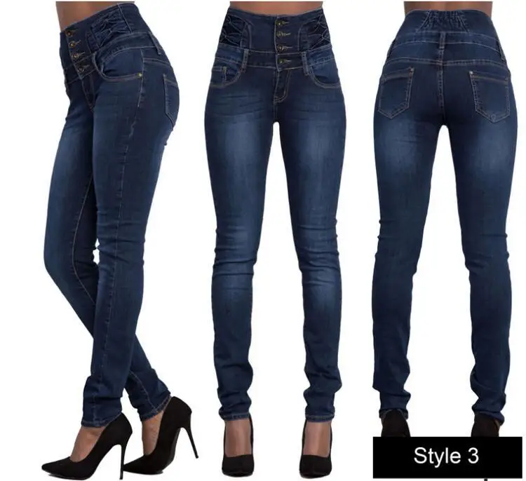 Новые модные осенне-зимние джинсы в европейском и американском стиле с пуговицами и высокой талией, облегающие эластичные женские брюки-карандаш с большими маленькими штанинами