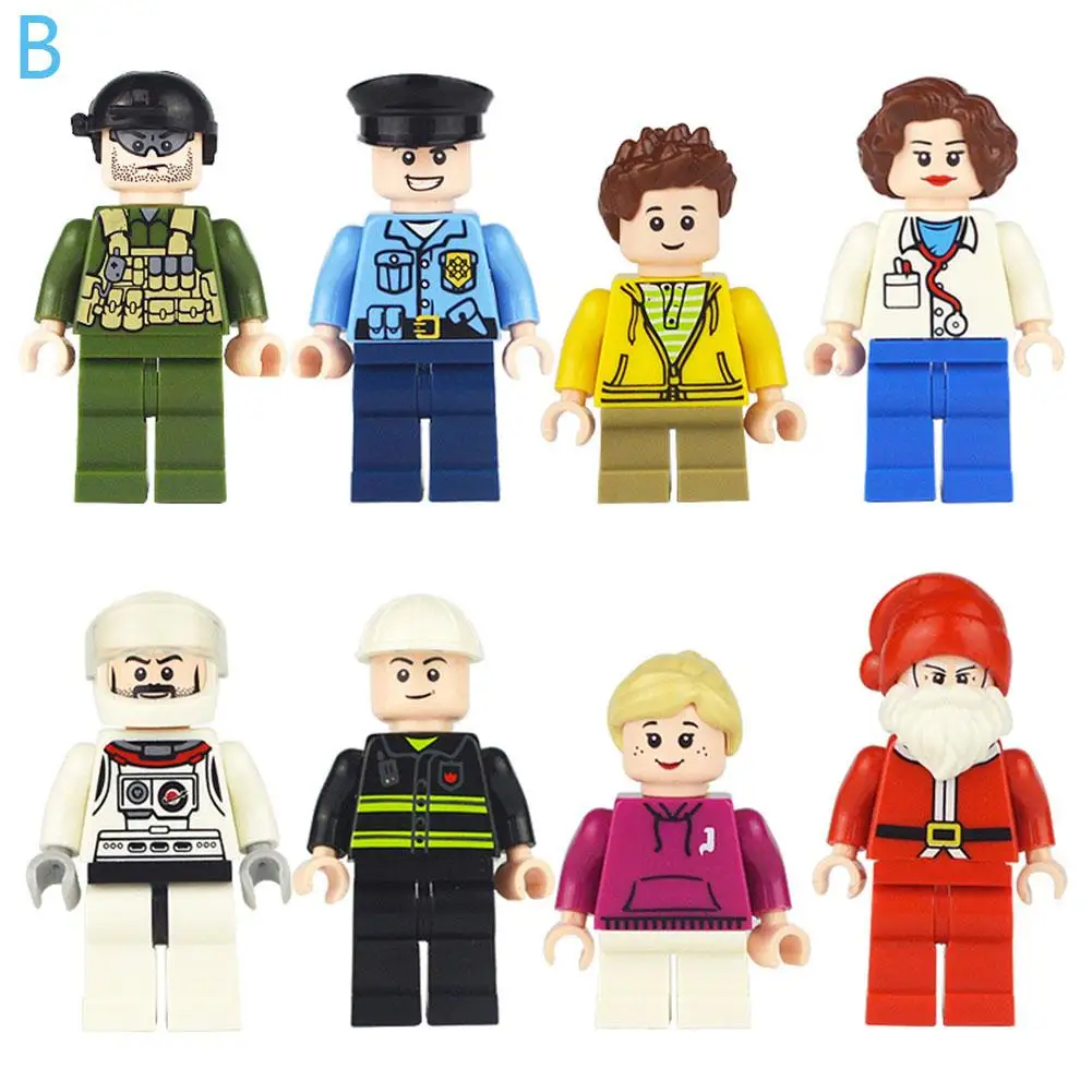 

8PC City Dolls Building Blocks Urban Occupational Person City Series Doll Life Series Legoings Doll Building Blocks Toys