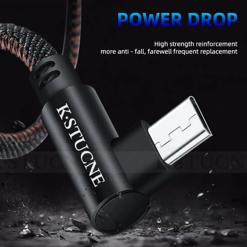 Micro USB кабель 90 градусов для Xiaomi Redmi Note 5 Pro 2 м Быстрая Зарядка Кабель Microusb для samsung S6 S7 Android Micro Дата-кабель