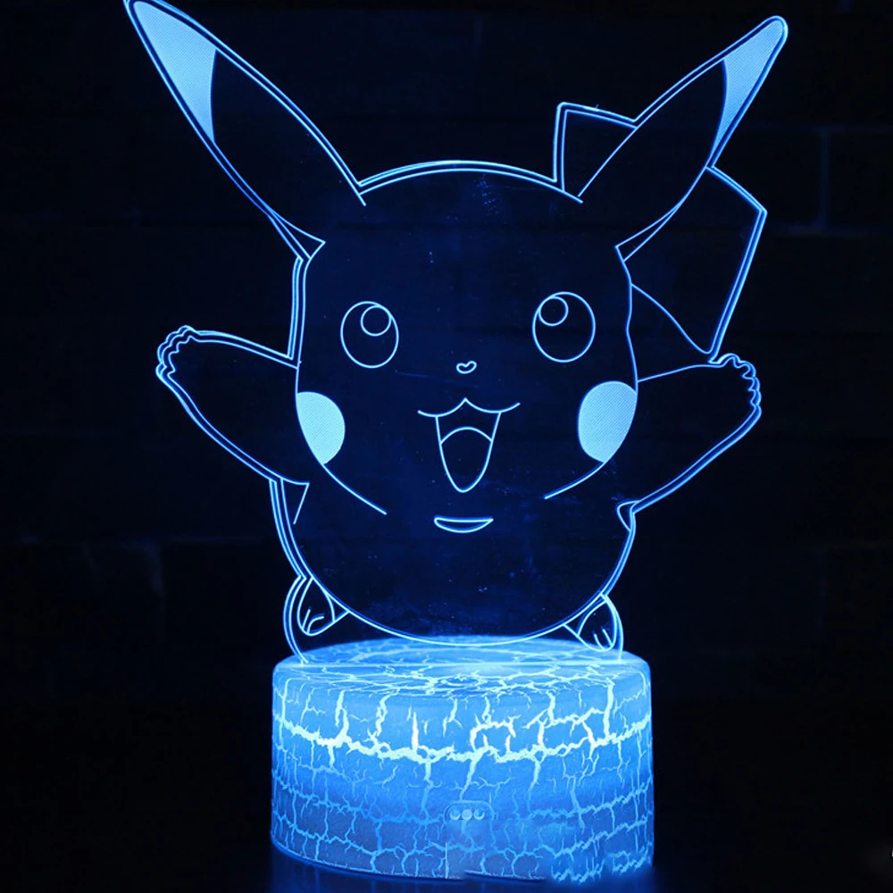 Современный светодиодный ночник Pikachu, Dreamable Pokemon Series, 3D лампа, светодиодный ночник, спальня, гостиная - Испускаемый цвет: A