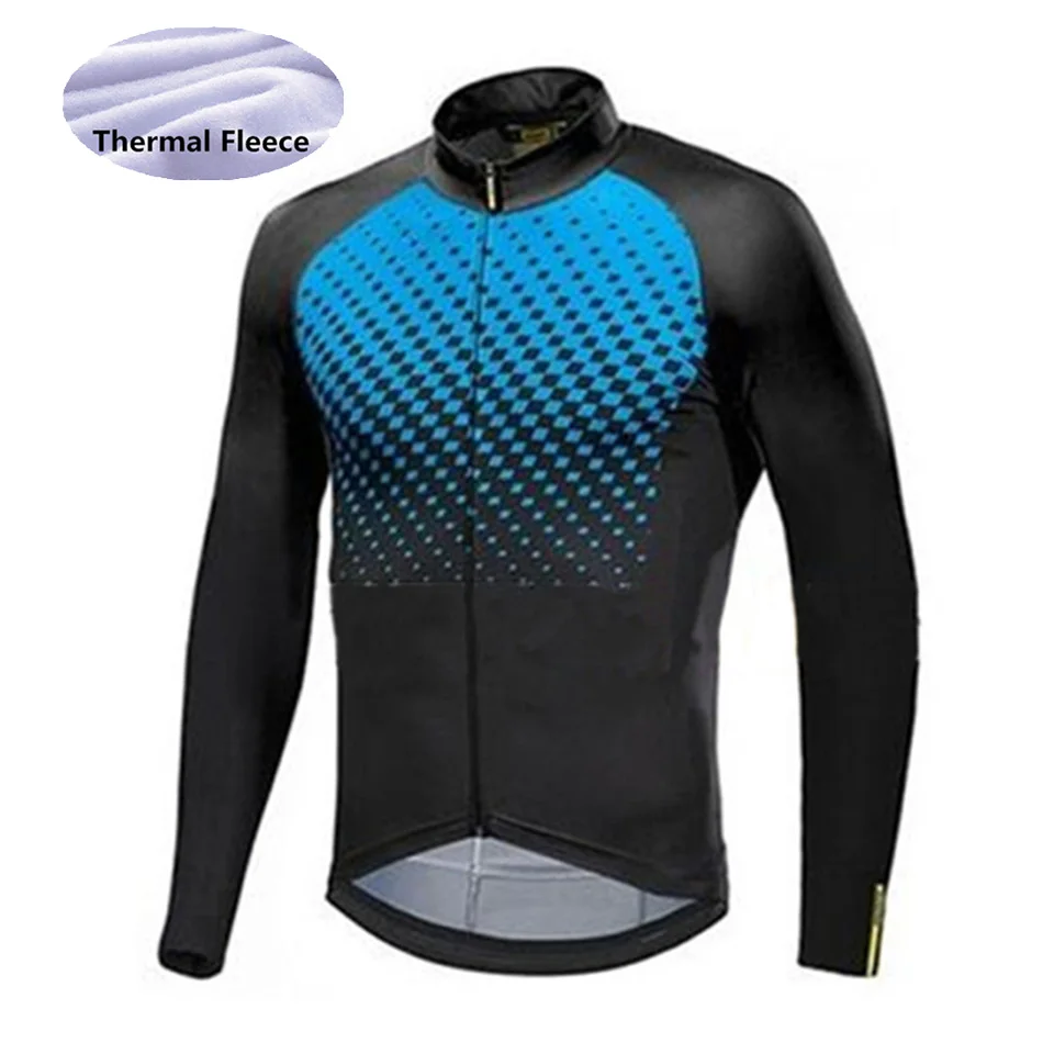 Jersey Mavic зимняя велосипедная одежда, мужская флисовая велосипедная майка с длинным рукавом, дышащая одежда для мальчиков, Ropa Ciclismo Invierno Hombre Termica - Цвет: Jersey