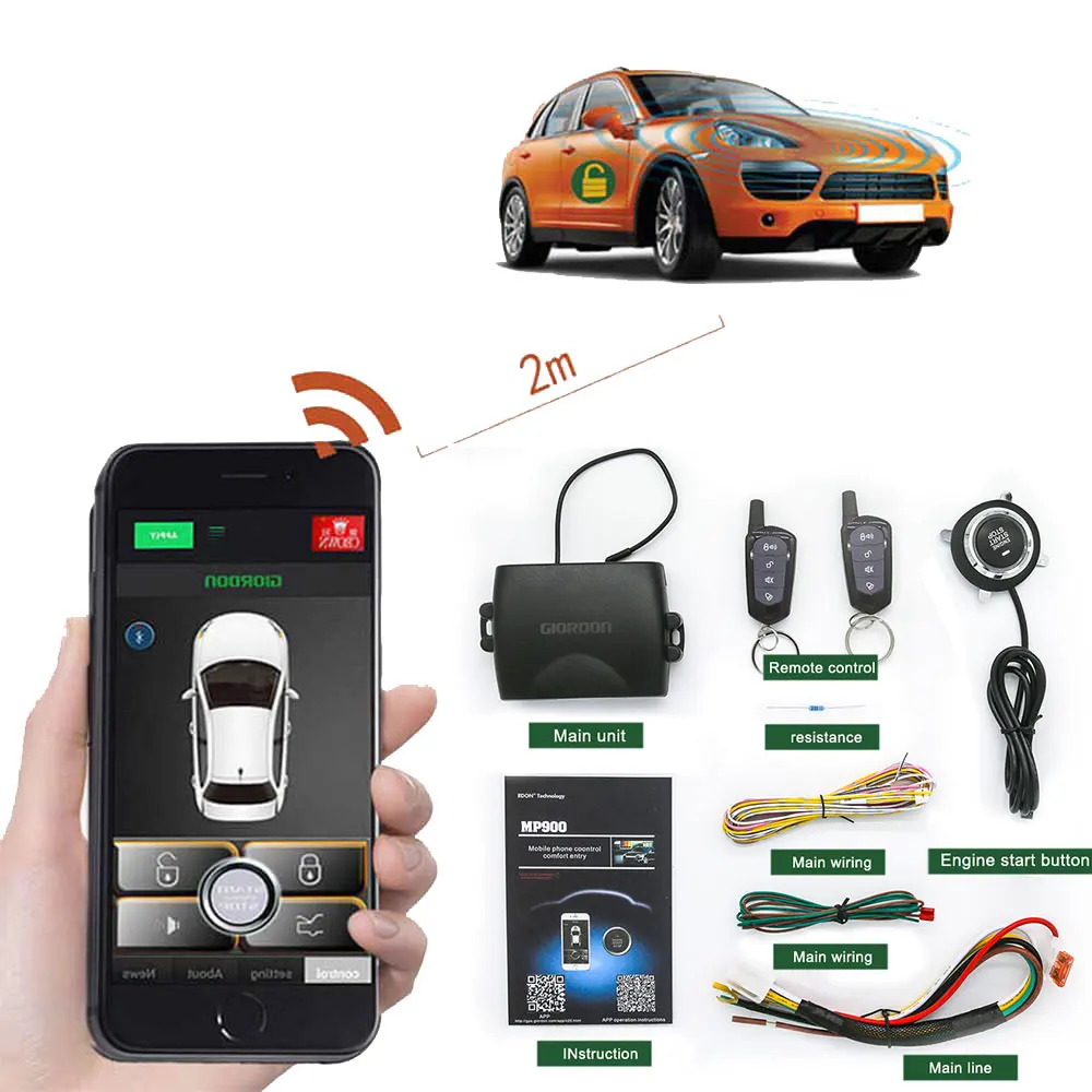 Car Remote Start With Car Alarm Systems Pke Keyless Entry Remote Engine