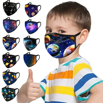 

Colorful Starry Sky universe Printed Face Mask Galaxy Children Washable Fabric Mask Mouth-Muffle Reusable Fashion mascarillas