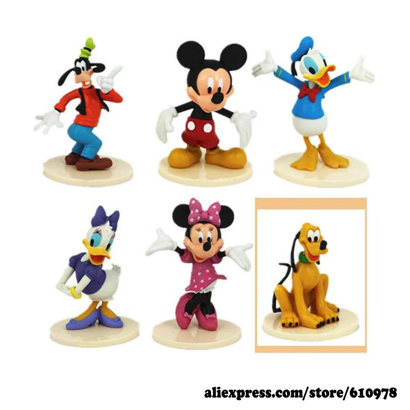 

Retail Mickey Mouse Minnie Toy Figures Toys 8cm Mini Action Figures with Stand Cake Toppers 1 Piece
