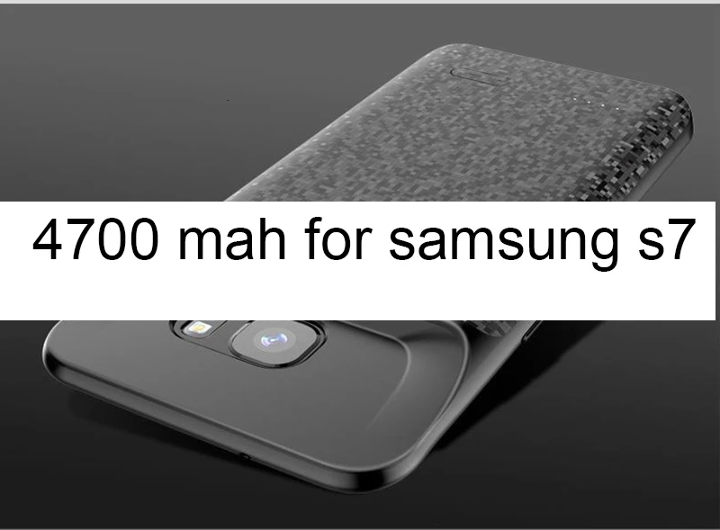 Чехол Vogek для зарядки аккумулятора для samsung Galaxy S7 edge Мягкий Силиконовый противоударный чехол для телефона для samsung Galaxy S7 резервного копирования - Цвет: Black for S7