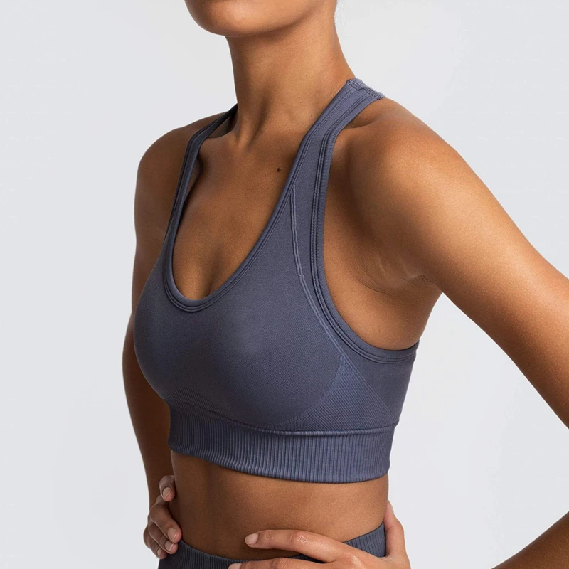 Gathering Fitness Bra Shock Proof Women Sport Tank Top Breathable Yoga suit Wireless Underwear Gym Clohte