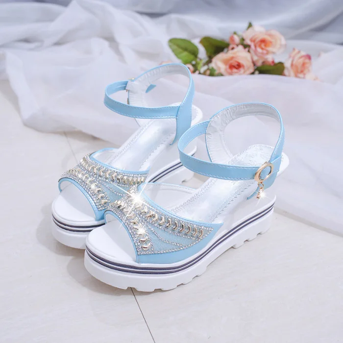 1 Pair Women Platform Wedge Heel Shoes Sandals Waterproof for Summer Beach Party SAL99