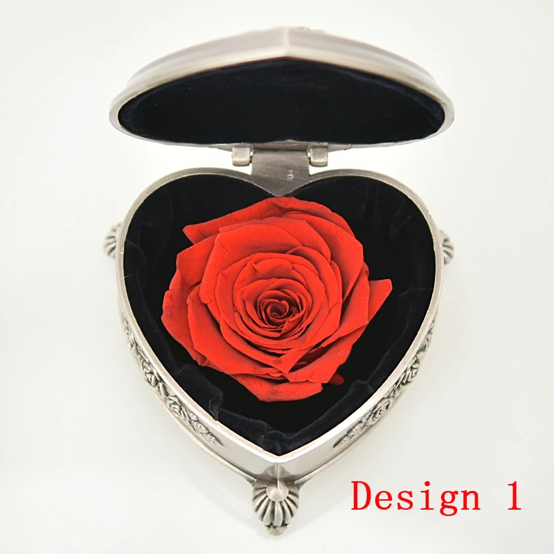 Red Rose In Tin Box Сохраненная свежая Роза красота и чудовище вечный цветок шкатулка АНГЕЛ покрытие Свадебные Валентина Подарки для нее дропшиппинг - Цвет: Red Rose In Tin Box