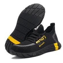 Дышащая защитная обувь со светоотражающими полосками для ночного видения, защищенная от проколов, износостойкая удобная обувь для защиты труда