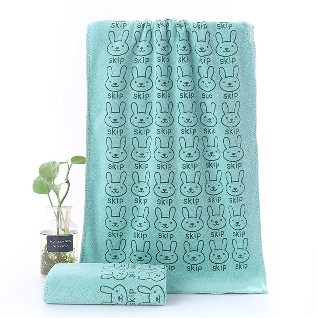 green rabbit head Пляжное банное полотенце из микрофибры с принтом для купания, впитывающее сушку - Цвет: green rabbit head