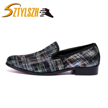 

New Fashion Men's Leisure Loafers Comfortable Breathable Men's Work Flats Wedding Shoes Suede line Stripe Slipper Driving Shoes