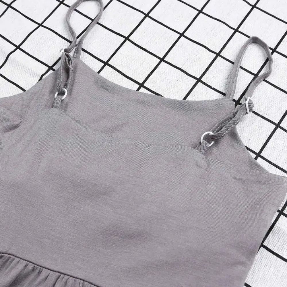 PatPat Stylish Solid Pleated Strap Maxi Dress for Mom XL Spring Casual Cotton Ladies Dress