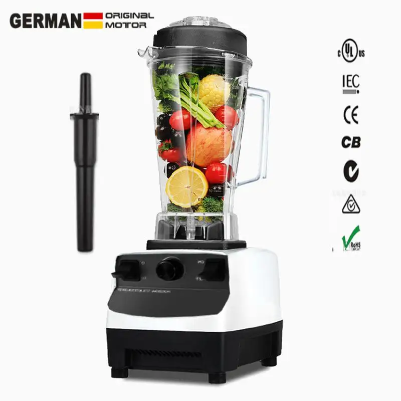 2L Heavy Duty Commercial Blender Professional Blender Mixer Food Processor Japan Blade Juicer Ice Smoothie Machine 2200W - Color: White
