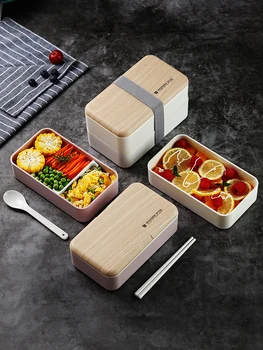 

Japanese Lunch-box Easy Mesh Division Fat Reduction Light Food Bodybuilding Student Lunch Box Office Workers Double-deck
