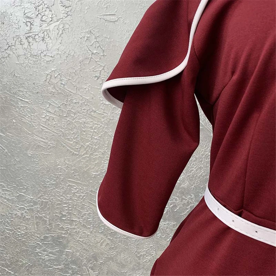 BAIBAZIN African Explosion Style Waist Line Decoration Package Hip Hip Sleeve European and American Fashion Office Dress