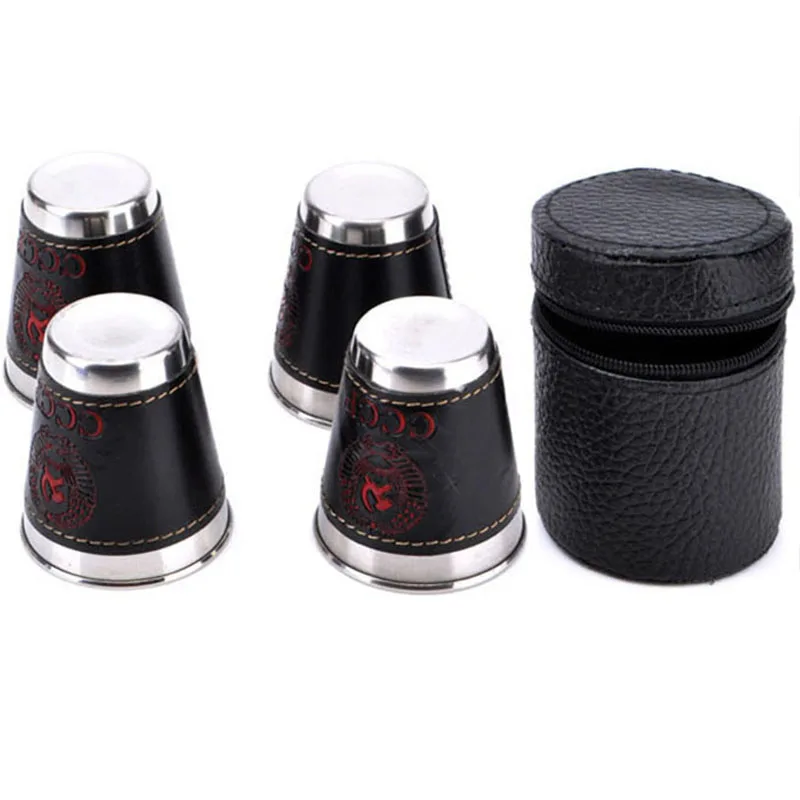 4Pcs/Lot 70ml Stainless Steel Camping Cup Tableware Drinking Water Cups Coffee Tea Beer Mug Travel Outdoor Camping Picnic Hiking