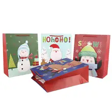 4 шт Рождественская хозяйственная сумка подарочные сумки крафт-бумажная сумка с ручкой милые Мультяшные сумки для свадебной вечеринки фестиваль подарки сумка