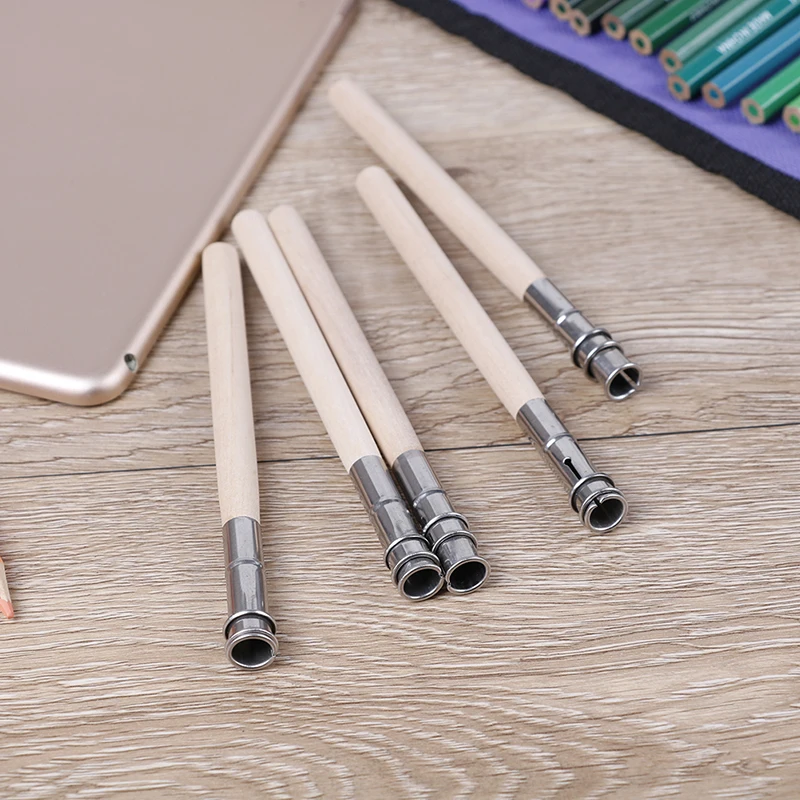 5Pcs Pencil Painting Extender Adjustable Wooden Lengthener Holder Drawing Tool