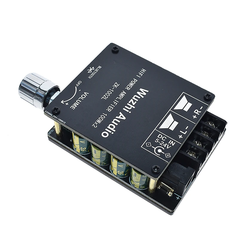 ZK-1002L TPA3116D2 100WX2 Мини Bluetooth 5,0 беспроводной аудио Мощность Цифровой усилитель доска стерео усилитель DC 12 В 24 В