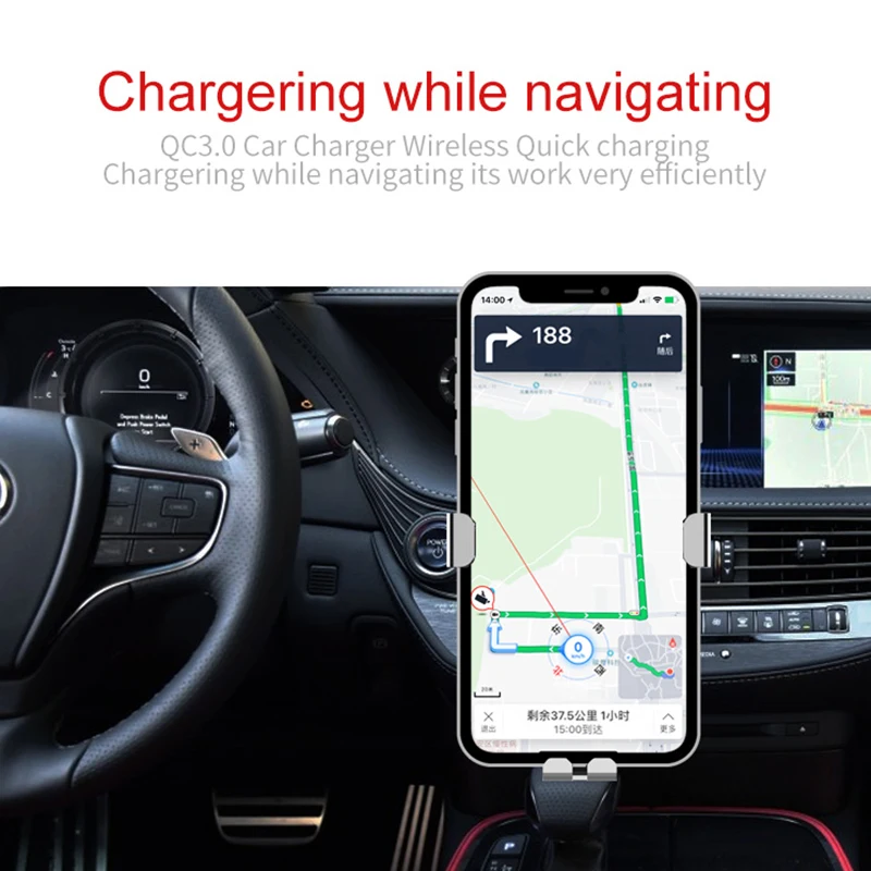 Автомобильное беспроводное зарядное устройство Qi, совместимое с iPhone, Быстрое беспроводное автомобильное зарядное устройство, совместимое с samsung F-Best