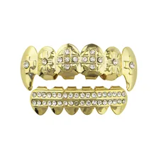 Мужские и женские украшения для тела, в стиле хип-хоп, верхние и нижние зубные решетки с крестиком, накладные зубные решетки, набор зубных решеток