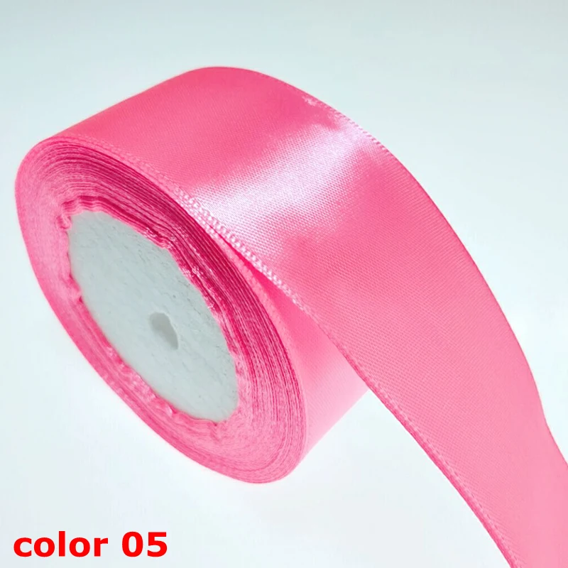 HL 5 meters 15/20/25/40/50mm  Solid Color Satin Ribbons Wedding Decorative Gift Box Wrapping Belt DIY Crafts