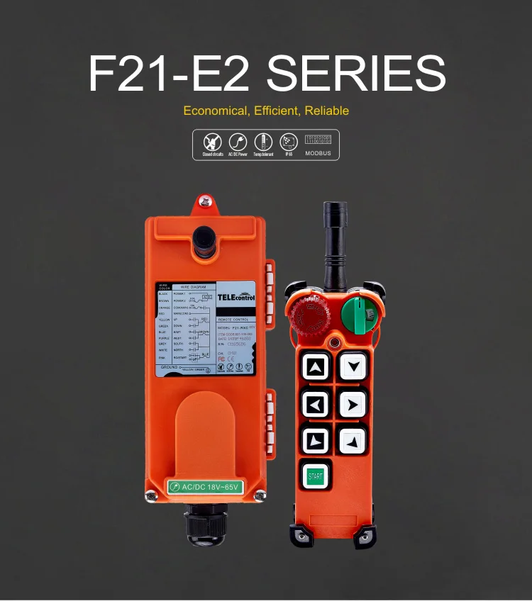 F21-E2 Industrial Radio Funkfernbedienung für Brückenkran AC DC12V-440V 