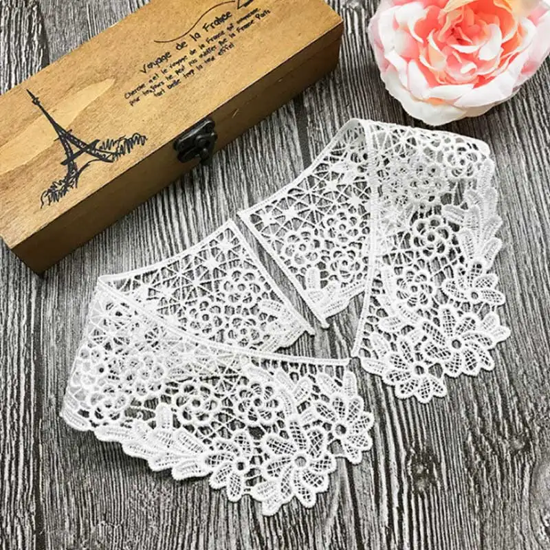 1 шт. женская одежда пара Цветочная вышивка DIY ручной работы полые воротник кружева дизайн орнамент ложный воротник