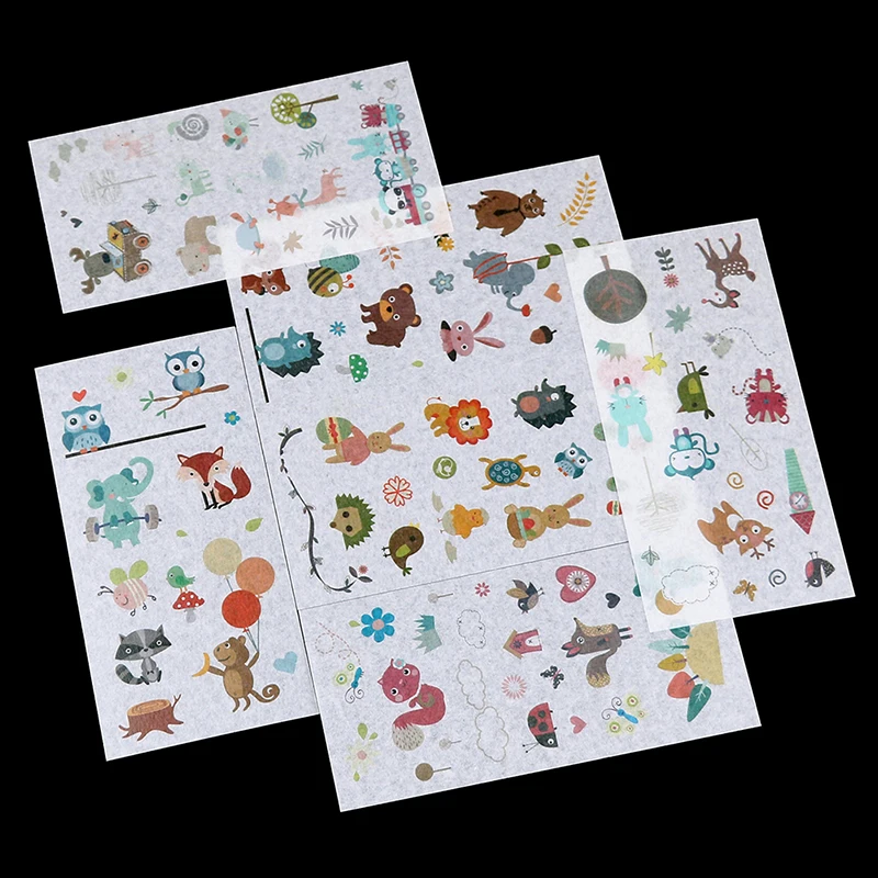 6 Sheets Cute Paper Stickers Notebook Decoration DIY Diary Scrapbooking Decoration Sticker Kids Gift