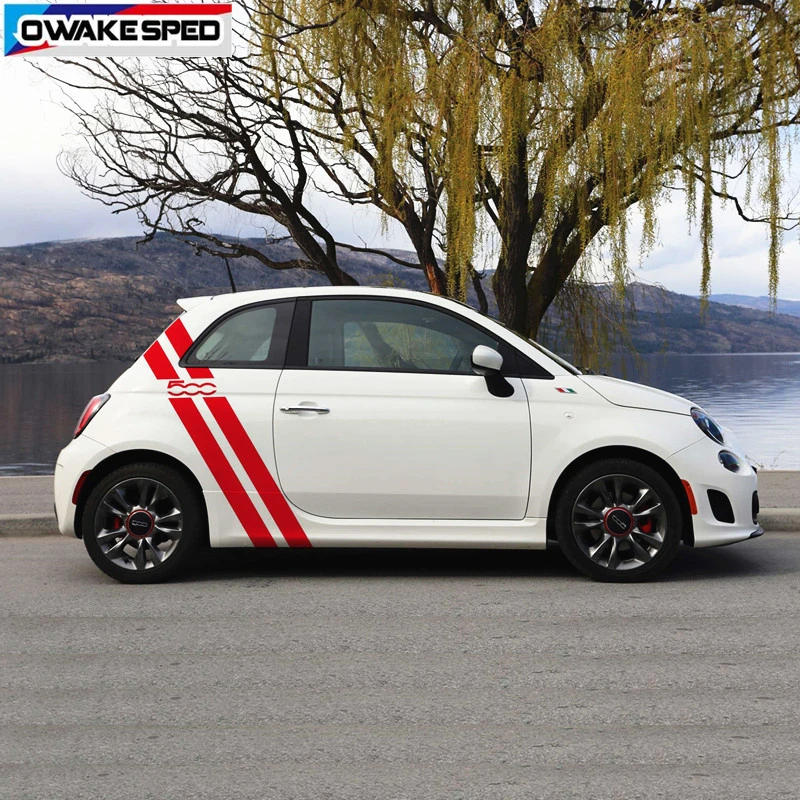 Автостайлинг кузова двери декор наклейки для Fiat 500 595 Abarth Боковые вертикальные задние четверть полосы графика наклейки