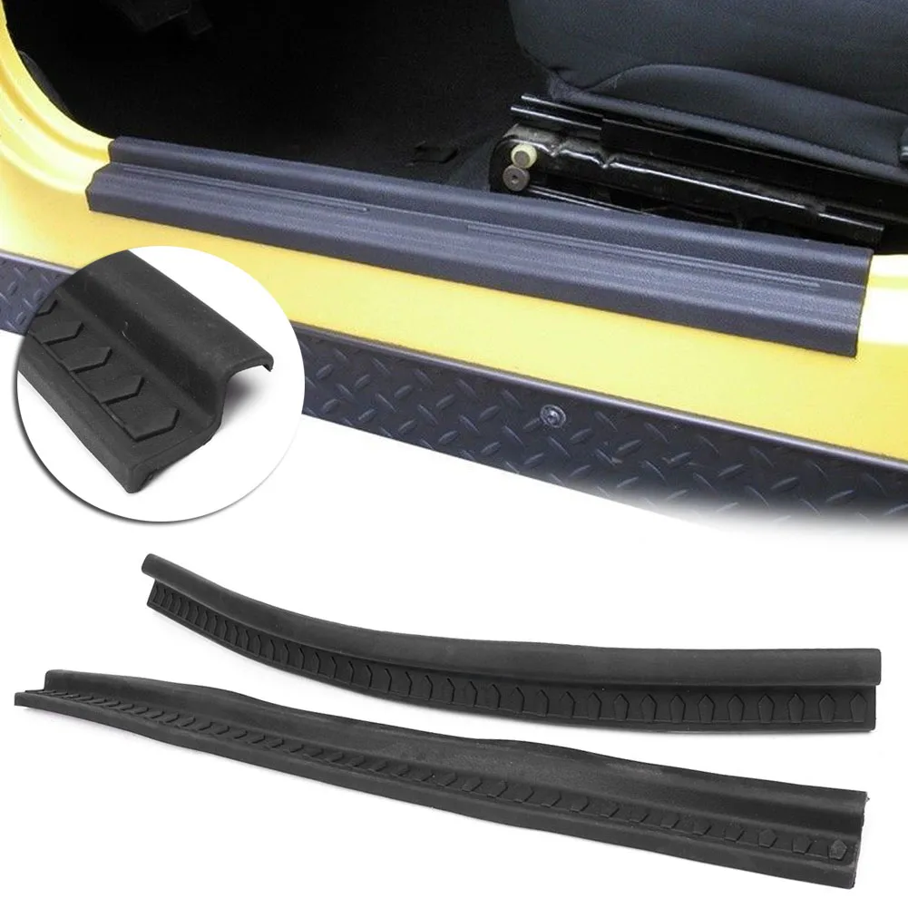 

Rubber Car Door Sill Car Scuff Plate Entry Guard Trim For Jeep Wrangler TJ 1997 1998 1999 2000 2001 2002 2003 2004 2005 2006