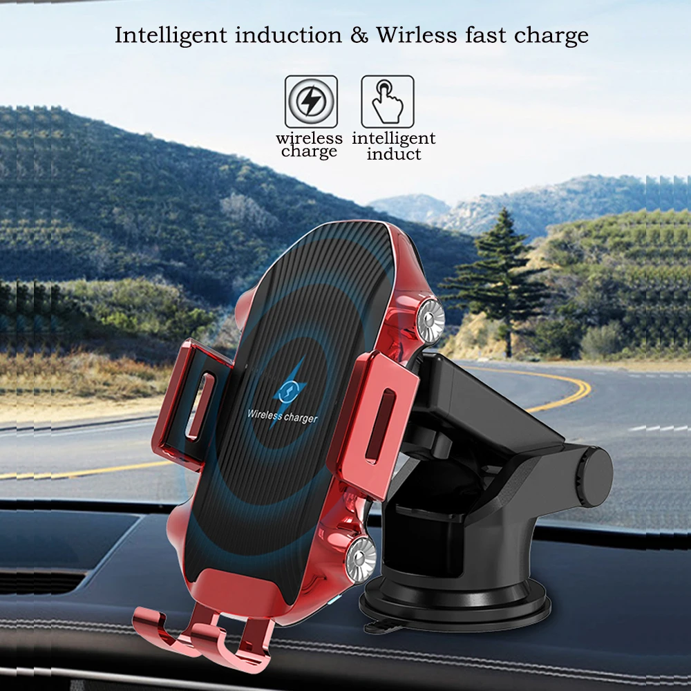 04Touch Sensor Wireless Car Charger Qi Fast Charge Car Mount for Huawei P30Pro Mate20PRo iphone XR XS 