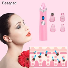 Электронный вакуумный всасывающий очиститель пор для лица, средство для удаления угрей и угрей, уход за кожей лица, чистящая машина w/4 сменные головки