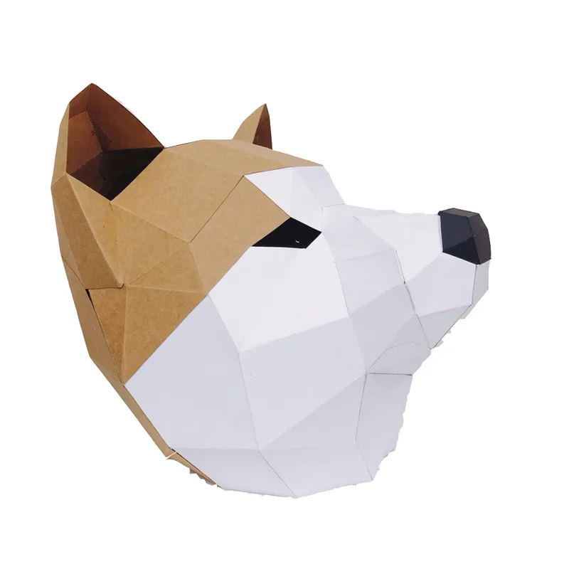 Cute Dog DIY Mask Cosplay Christmas Costume Adult Children Cardboard Breathable Halloween ricky Funny Masks