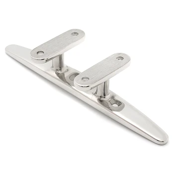 

4/5/6Inch 4 Hole Low Flat Cleat Hardware 316 Stainless Steel for Marine Boat Deck Rope Tie