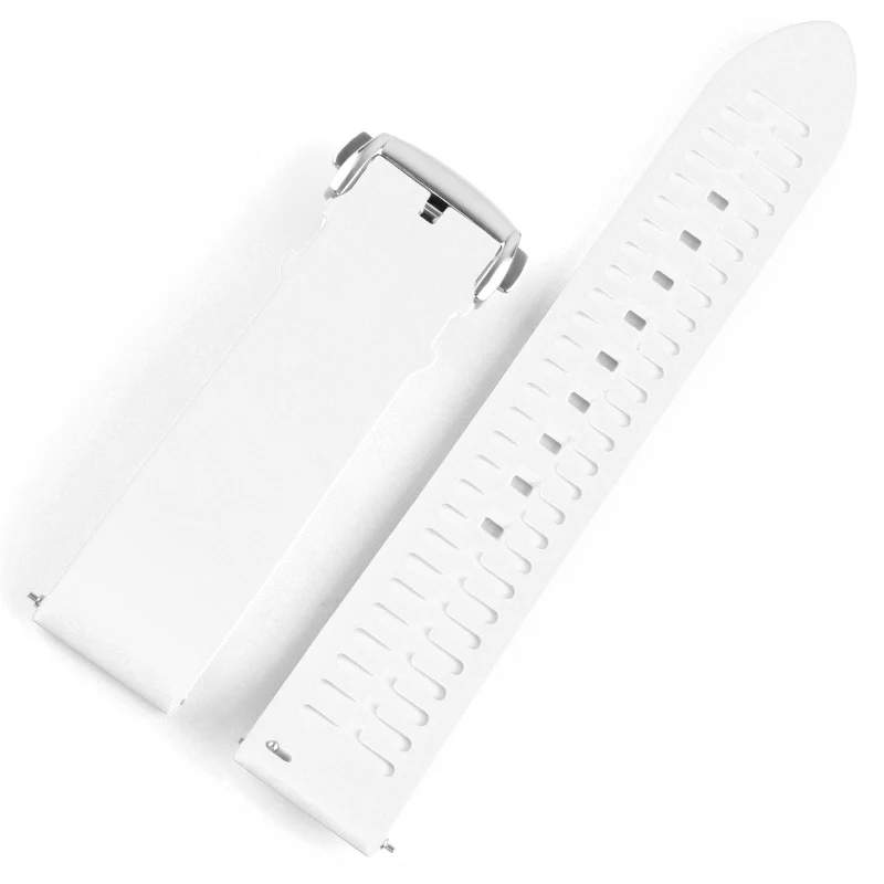 white fold clasp 18 мм 20 мм 22 мм силиконовый ремешок резиновый ремешок для часов Seiko 5 SRP SKX007 ProPex PADI Casio Edifice часы браслет спортивный человек - Цвет ремешка: white fold clasp