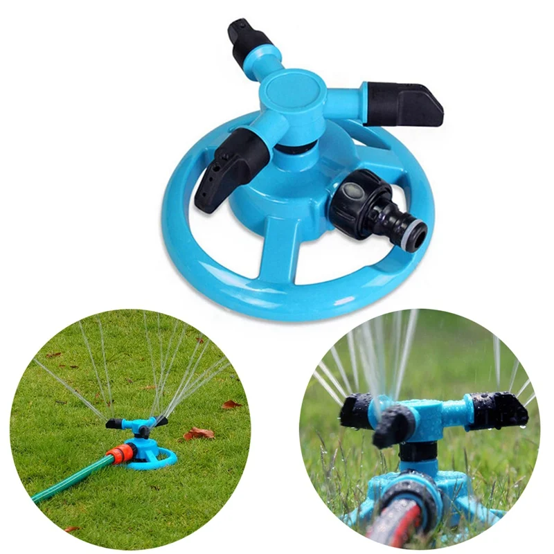 Garden Sprinkler 360 Degrees Rotating Watering System Sprinkler Irrigation 3 Nozzle Pipe Hose Gardening Tools And Equipment