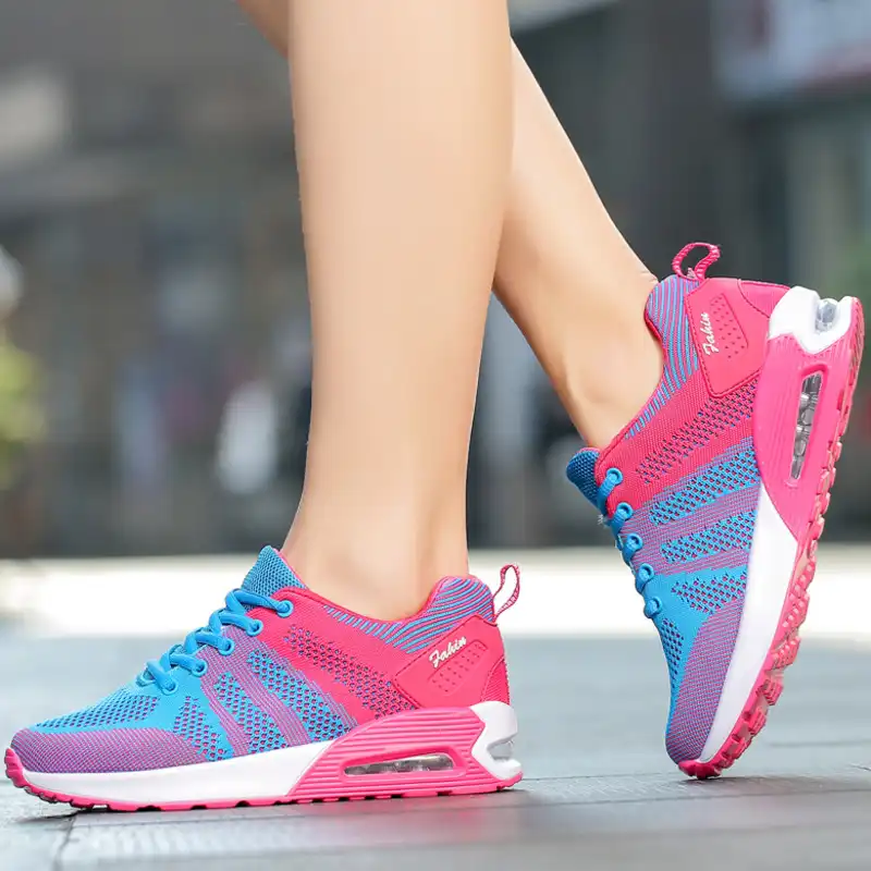 Zapatos de Tenis de moda para mujer, zapatillas deportivas transpirables  con amortiguación de aire, deportivas con cordones de malla para  exteriores, calzado para correr, Tenis femeninos|Zapatos de tenis| -  AliExpress