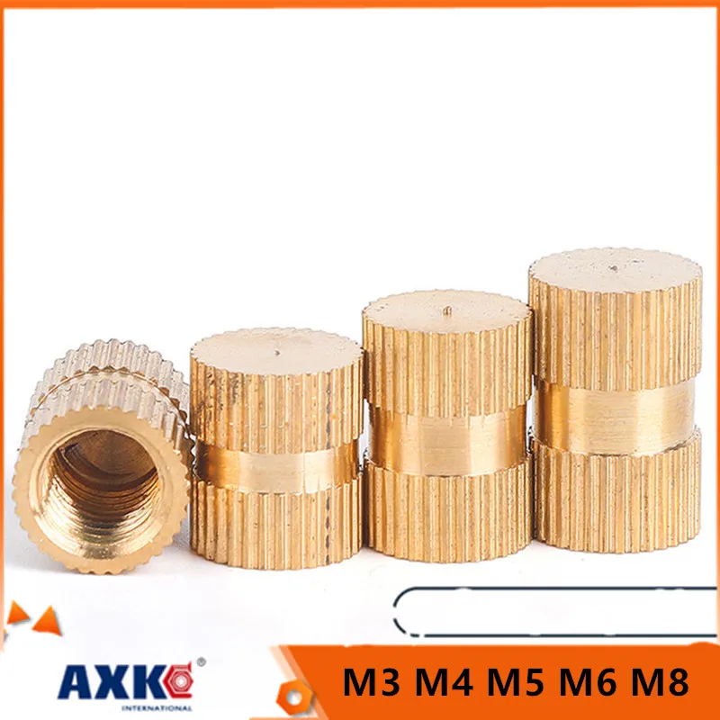 M3 M4 M5 M6 M8 Brass Insert Nut Injection Knurled Threaded Nuts Blind Hole 