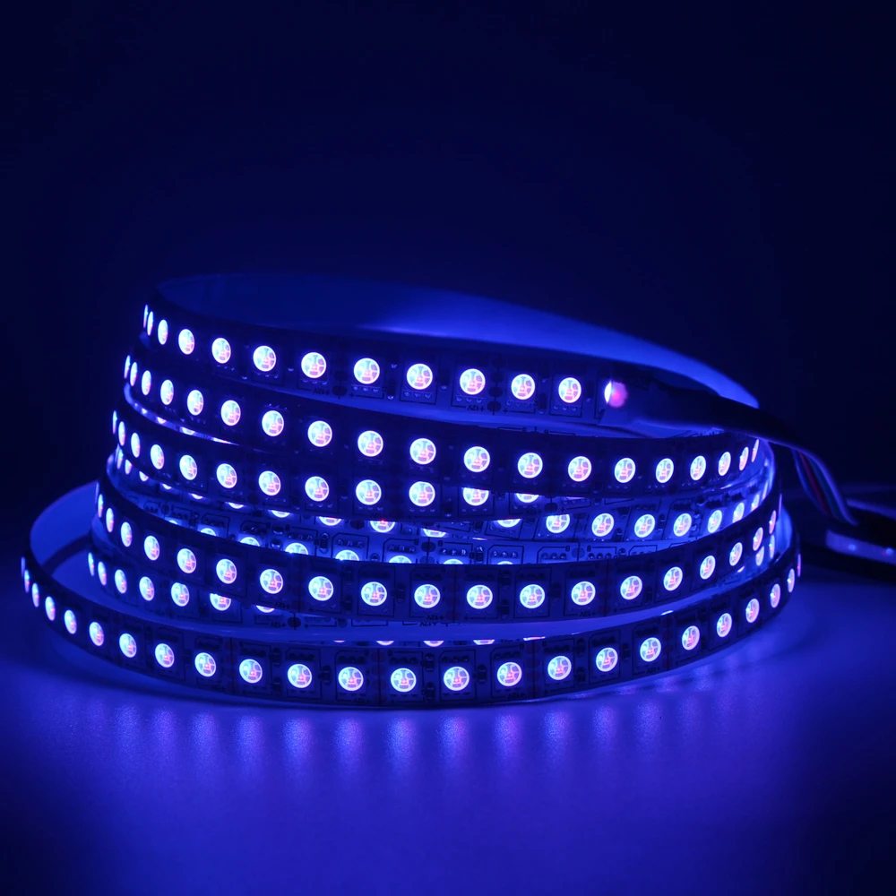 5 м Водонепроницаемая светодиодная лента 5050 SMD 600 светодиодный s гибкий 120 светодиодный/М лента Черная печатная плата 12 В для внутренней кухни теплый белый/rgb