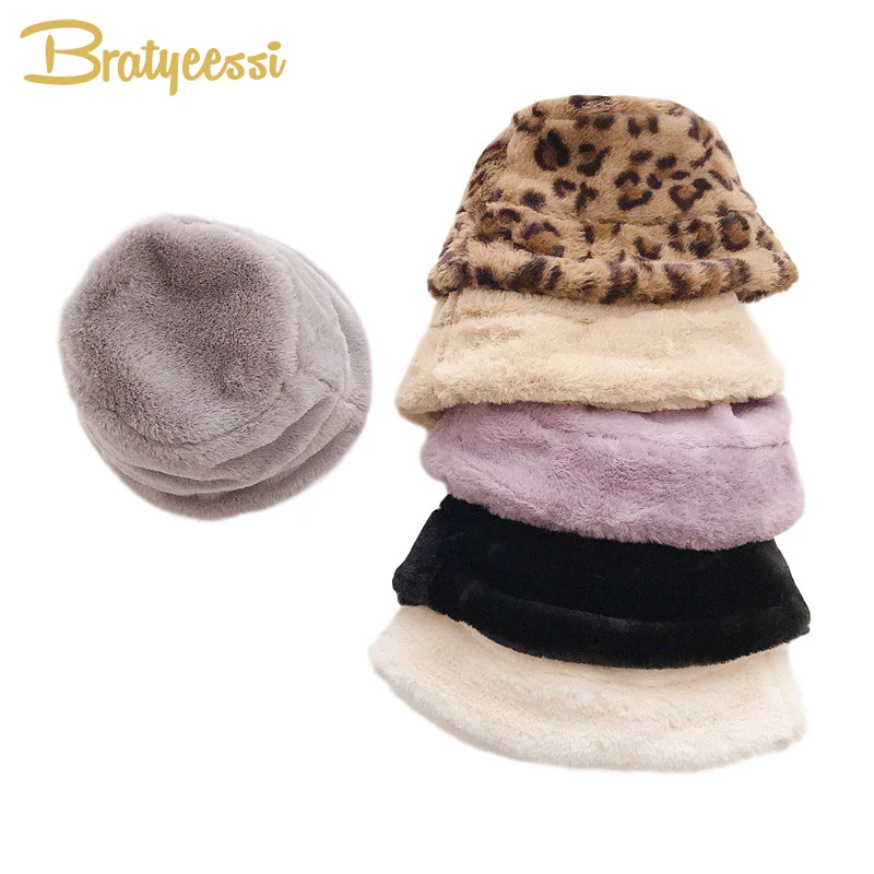 Hat Kids Accessories Bucket-Hat Children Boys Cap Warm Baby Winter Plush 2-5Y Faux-Fur