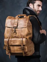  Genuine Leather Men Backpack Travel Shoulder Bag Full Leather Large Capacity Men's Laptop Backpacks First Layer Cowhide Bags 
