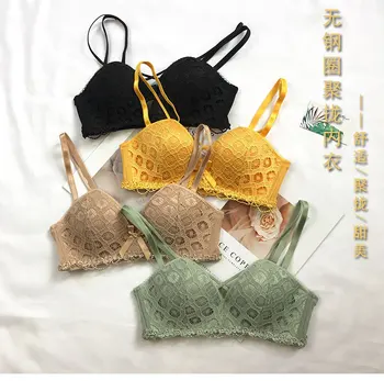 

Korean-style GIRL'S Lace Push up Underwear Non-Steel Ring Small Bust Sexy Comfortable Breathable Bra Breast Hugging